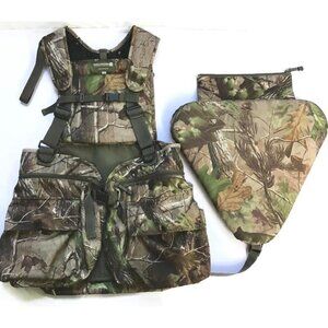 Hunters Specialties Realtree Turkey Hunting Vest w/ Padded Seat Cushion S/M Camo
